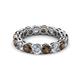 2 - Tiffany 3.80 mm Smoky Quartz and Diamond Eternity Band 