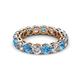 2 - Tiffany 3.80 mm Blue Topaz and Diamond Eternity Band 