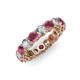 3 - Tiffany 3.80 mm Rhodolite Garnet and Diamond Eternity Band 