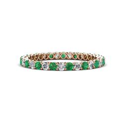Tiffany Emerald and Diamond Eternity Band Emerald and Diamond Womens Eternity Ring Stackable ctw K Rose Gold