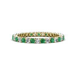 Tiffany Emerald and Diamond Eternity Band Emerald and Diamond Womens Eternity Ring Stackable ctw K Yellow Gold