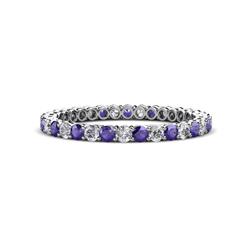 Tiffany Iolite and Diamond Eternity Band Iolite and Diamond Gallery Shared Prong Womens Eternity Ring Stackable ctw Platinum