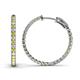 1 - Melissa 1.80 ctw (2.00 mm) Inside Outside Round Yellow Diamond and Natural Diamond Eternity Hoop Earrings 