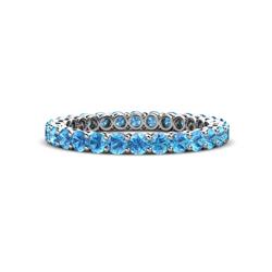 Tiffany Blue Topaz Eternity Band Blue Topaz Gallery Shared Prong Womens Eternity Ring Stackable ctw K White Gold