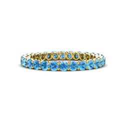 Tiffany Blue Topaz Eternity Band Blue Topaz Gallery Shared Prong Womens Eternity Ring Stackable ctw K Yellow Gold