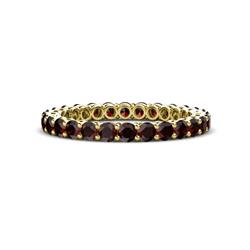 Tiffany Red Garnet Eternity Band Red Garnet Gallery Shared Prong Womens Eternity Ring Stackable ctw K Yellow Gold