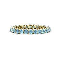 Tiffany Aquamarine Eternity Band Aquamarine Gallery Shared Prong Womens Eternity Ring Stackable ctw K Yellow Gold