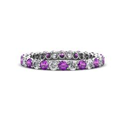 Tiffany Amethyst and Diamond Eternity Band Amethyst and Diamond Womens Eternity Ring Stackable ctw K White Gold