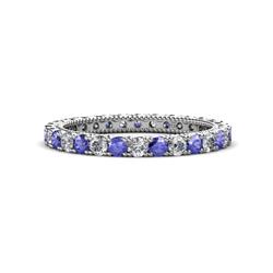 Ellen Tanzanite and Diamond Eternity Band Tanzanite and Diamond U Prong Womens Eternity Ring Stackable ctw K White Gold