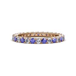 Ellen Tanzanite and Diamond Eternity Band Tanzanite and Diamond U Prong Womens Eternity Ring Stackable ctw K Rose Gold