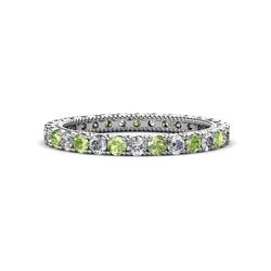 Ellen Peridot and Diamond Eternity Band Peridot and Diamond U Prong Womens Eternity Ring Stackable ctw K White Gold