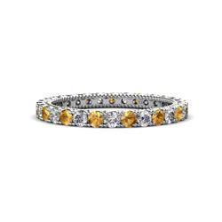 Ellen Citrine and Diamond Eternity Band Citrine and Diamond U Prong Womens Eternity Ring Stackable ctw Platinum