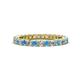 1 - Ellen 2.40 mm Blue Topaz and Diamond Eternity Band 