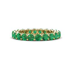 Tiffany Emerald Eternity Band Emerald Shared Prong Eternity Band with Side Gallery Work Carat tw Carat tw in K Yellow Gold
