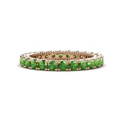 Ellen Green Garnet Eternity Band Green Garnet U Prong with Milgrain Womens Eternity Ring Stackable ctw K Rose Gold