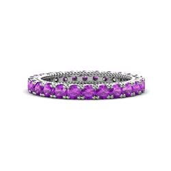 Ellen Amethyst Eternity Band Amethyst U Prong with Milgrain Womens Eternity Ring Stackable ctw K White Gold