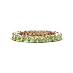 Ellen Peridot Eternity Band Peridot U Prong with Milgrain Womens Eternity Ring Stackable ctw K Rose Gold