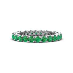 Ellen Emerald Eternity Band Emerald U Prong with Milgrain Womens Eternity Ring Stackable ctw K White Gold