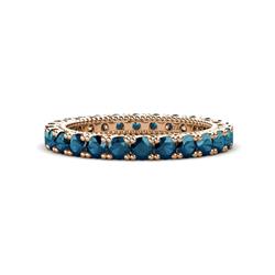 Ellen Blue Diamond Eternity Band Blue Diamond U Prong with Milgrain Womens Eternity Ring Stackable ctw K Rose Gold