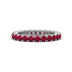 Ellen Ruby Eternity Band Ruby U Prong with Milgrain Womens Eternity Ring Stackable ctw K White Gold