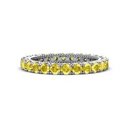 Ellen Yellow Sapphire Eternity Band Yellow Sapphire U Prong Womens Eternity Ring Stackable ctw K White Gold