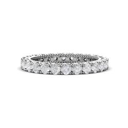 Ellen White Sapphire Eternity Band White Sapphire U Prong Womens Eternity Ring Stackable ctw K White Gold