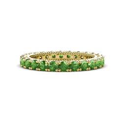 Ellen Green Garnet Eternity Band Green Garnet U Prong Womens Eternity Ring Stackable ctw K Yellow Gold