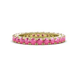 Ellen Pink Tourmaline Eternity Band Pink Tourmaline U Prong Womens Eternity Ring Stackable ctw K Yellow Gold