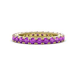Ellen Amethyst Eternity Band Amethyst U Prong with Milgrain Womens Eternity Ring Stackable ctw K Yellow Gold