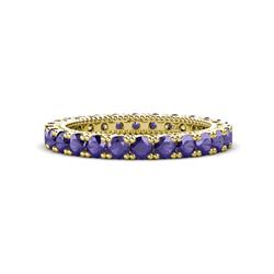 Ellen Iolite Eternity Band Iolite U Prong with Milgrain Womens Eternity Ring Stackable ctw K Yellow Gold
