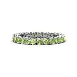 Ellen Peridot Eternity Band Peridot U Prong with Milgrain Womens Eternity Ring Stackable ctw K White Gold