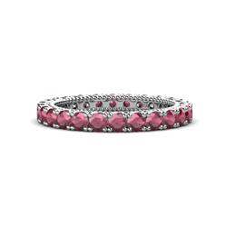 Ellen Rhodolite Garnet Eternity Band Rhodolite Garnet U Prong Womens Eternity Ring Stackable ctw K White Gold