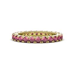 Ellen Rhodolite Garnet Eternity Band Rhodolite Garnet U Prong Womens Eternity Ring Stackable ctw K Yellow Gold