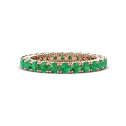 Ellen Emerald Eternity Band Emerald U Prong with Milgrain Womens Eternity Ring Stackable ctw K Rose Gold