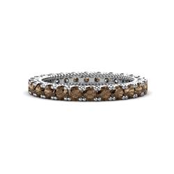 Ellen Smoky Quartz Eternity Band Smoky Quartz U Prong Womens Eternity Ring Stackable ctw K White Gold