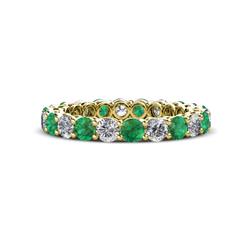 Tiffany Emerald and Diamond Eternity Band Emerald and Diamond Womens Eternity Ring Stackable ctw K Yellow Gold