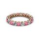 2 - Tiffany 3.00 mm Rhodolite Garnet and Diamond Eternity Band 