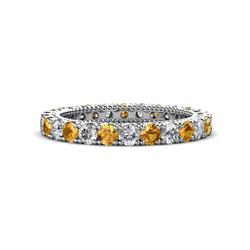 Ellen Citrine and Diamond Eternity Band Citrine and Diamond U Prong Womens Eternity Ring Stackable ctw Platinum