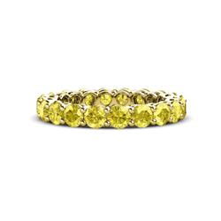 Tiffany Yellow Sapphire Eternity Band Yellow Sapphire Shared Prong Eternity Band with Side Gallery Work Carat tw Carat tw in K Yellow Gold