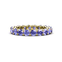 Tiffany Tanzanite Eternity Band Tanzanite Shared Prong Eternity Band with Side Gallery Work Carat tw Carat tw in K Yellow Gold