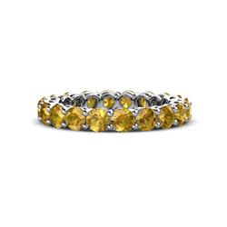 Tiffany Citrine Eternity Band Citrine Shared Prong Eternity Band with Side Gallery Work Carat tw Carat tw in K White Gold