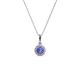 1 - Shanon Tanzanite and Diamond Halo Pendant 