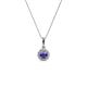 1 - Shanon Iolite and Diamond Halo Pendant 