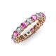 3 - Tiffany 3.40 mm Pink Sapphire and Diamond Eternity Band 