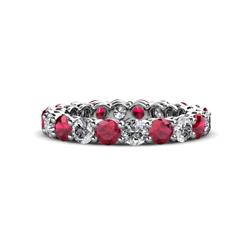 Tiffany Ruby and Diamond Eternity Band Ruby and Diamond Womens Eternity Ring Stackable ctw K White Gold