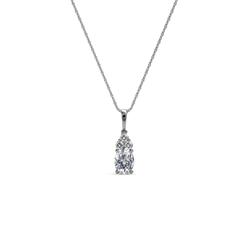 Clarice Diamond Pendant Oval Diamond Womens Pendant Necklace ctw K White GoldIncluded Inches K White Gold Chain