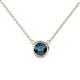 1 - Merilyn 0.80 ct Round Blue Diamond Bezel Set Solitaire Pendant 