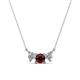 1 - Raia Red Garnet and Diamond Three Stone Pendant 