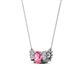 2 - Raia Pink Tourmaline and Diamond Three Stone Pendant 