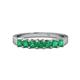 1 - Evia 0.95 ctw Emerald (3.00 mm) Seven Stone Wedding Band 